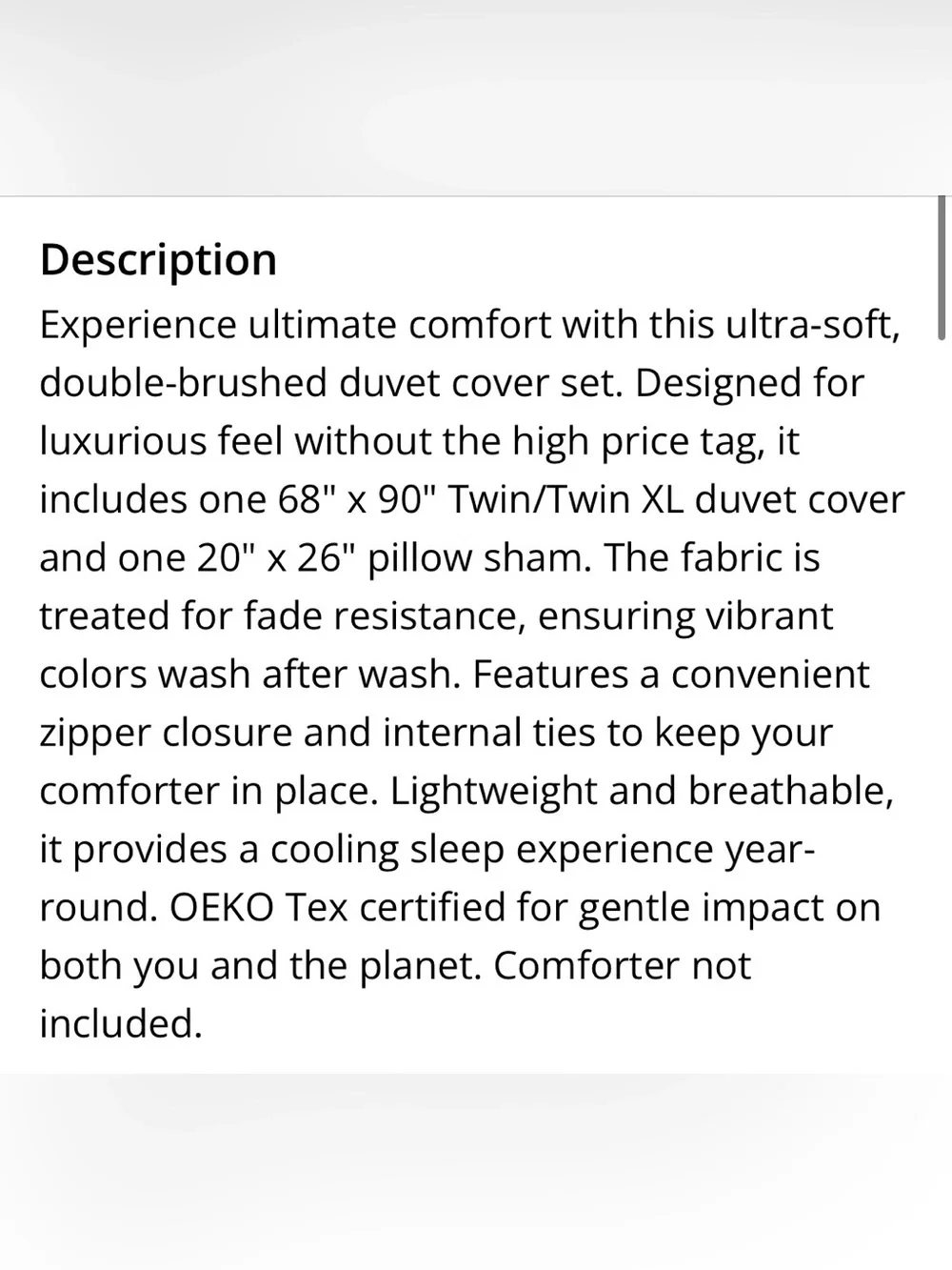 TWIN/TWIN XL Duvet Set 100% Double Brushed Microfiber - BEIGE